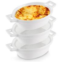 White porcelain baking bowls 130 ml 3 pcs.