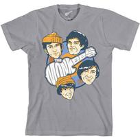 The Monkees Vinyl Heads T-Shirt Grey New S