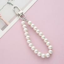 Retro Pearl Keychain Alloy Alphabet Keychain Cute Phone Chain Ornament A6