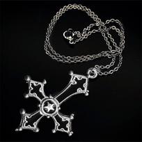 Vintage Gothic Cross Pendant Necklace For Men Fashion Party Trend Punk Jewelry Halloween Gifts