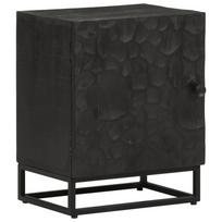 Nightstand Black 40x30x50 cm Solid Mango Wood and Iron
