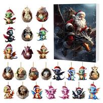 Home Decor 20 Holiday Advent Calendar Advent Calendar Collectible 2D Funny Animal Set Commemorative Collectible Home Decor