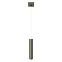 Modern olive green tube pendant lamp 30 cm for kitchen dining room above island 1xGU10 10W LAGOS Sollux Lighting