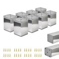 8 x Basic furniture legs | Cross-section 40x40 mm | H - 60 mm | Color: Electropolished + Screws included