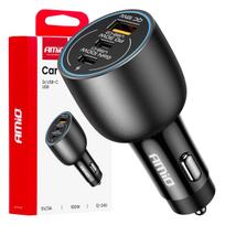 Car charger 2x USB-C + USB-A 12V 24V 100W AMIO-04371