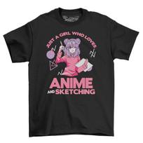 Anime & Sketching Girls T-Shirt Women's Top For Adult Novelty Shirt XL