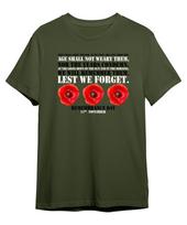 Lest We Forget T-Shirt, War British 11th November Shirt, Remembrance Day Poppy XL red