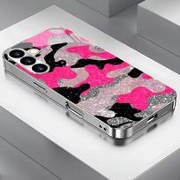 Colorful leopard print electroplated glass phone case suitable for Samsung Galaxy S26 S25 S24 S22 S21 S20 FE/Ultra/Plus GalaxyS25
