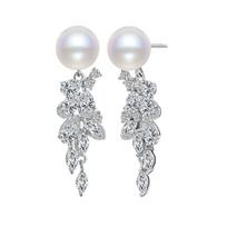 Elegant White Abalone Shell Pearl Drop Earrings Women Sterling Long Tassel Dangle Minimalist Luxury 925 Sterling Silver