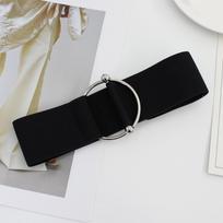 Elastinis diržas su metaline sagtimi žiedu – Korėjietiško stiliaus dekoratyvinis juosmuo moterims, 5 cm elastinis megztiniams suknelėms ir sijonams One Size
