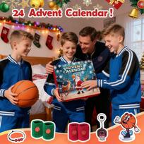 Adventinis kalendorius Kalėdų atgalinio skaičiavimo kalendorius - Krepšinio sporto rinkinys, tinkamas paaugliams berniukams ir mergaitėms. Žaislų dėžė. Apima krepšinio aksesuarus ir One Size blue