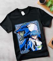 Neon Genesis Evangelion T-Shirt Rei Misato Asuka ANIME Waifu Shinji Black Shirt S