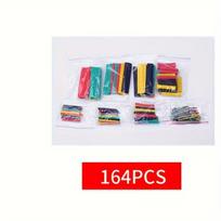 164-Piece Heavy-Duty Heat Shrink Tubing Kit, 2:1 Ratio PVC/PE for Electrical, Auto, DIY - with Storage Case 6mm&1m