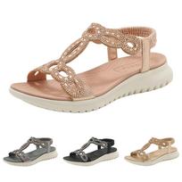 2026 Casual Boho Sandals For Women Simple And Lightweight Sports Diamond Beach Sandal Summer Sweat Comfortable Shoes For Woman 35