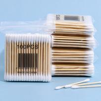 500pcs Double Head Wood Cotton Swab Nose Ears Cleaning Women Makeup Tools Lipstik Cotton Buds Tip Sticks Health Care 500Pcs