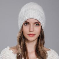 2026 New Knitted Hat Women Warm Angora Rabbit Fur Cashmere Beanies Winter Casual Hats for Ladies Fashion Luxury Brand Cap