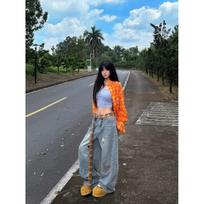 Women's Mid Rise Wide Leg Jeans Loose Fit American Vintage Washed Denim Pants Sweet Girl Style Fall Casual Bottoms S