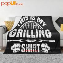Bbq Grill Dad This Is My Grilling Barbecue Ultra-Soft Blanket Quilt Winter Sofa Cover Bed Covers Size: 75*100cm, Weight: 230 GSM