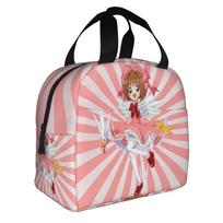 Japanese Anime Cardcaptor Sakura Cartoon  Insulated Lunch Bags for Work School  Portable Cooler Thermal Lunch Box Women Men One Size
