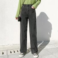 Women's High Waist Wide Leg Jeans No Stretch Soft Denim Draped Straight Floor Length Baggy Dad Pants Summer Casual Trousers S