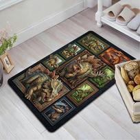 Dinosaur Collection Pattern Rug Floor Mat for Living Room or Bedroom Soft and Comfortable Carpet a Gift for Birthday and Holiday. 40x60cm( 15x23in )