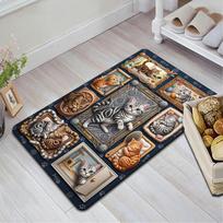 Cat Frames Collection Pattern Rug Floor Mat for Living Room or Bedroom Soft and Comfortable Carpet a Gift for Birthday and Holiday. 40x60cm( 15x23in )