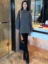 Women's Stand Collar Half Zip Fleece Lined Sweatshirt Oversized Vintage American Polyester Midi Length Casual Pullover Top S