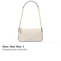 MICHAEL KORS Empire Coated Canvas Shoulder Bag Medium Womens Vanilla White 32S5G8EW6B-VANIGLIA/GHIANDA One Size 1