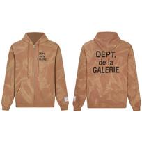 Cross-border European and American trendy brand GALLERY DEPT lettered tie-dye washed hoodie for men and women, high street cardigan S
