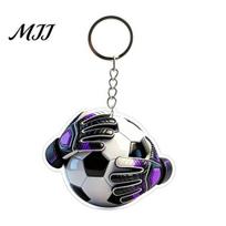 Transparent Acrylic Keychain Metal Hanging Ring Pendant, 2D Football Design Clear Pattern Key Ring, Backpack Keys Fan Accessory Sports 7