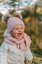 Fleece-lined winter hat and scarf for children