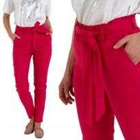 Women's Chino High Waist Viscose Slim Fit Trousers MORAJ XXL/3XL PINK