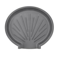 Non-Slip Sink Drain Pad Self Draining Heat Resistant Countertop Drain Tray Easy Clean Quick Dry Sink Sponge Holder Vegetables (Grey,L)