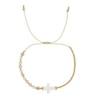 New cross-border European and American retro Bohemian shell cross crystal copper bead bracelet women's bracelet jewelry