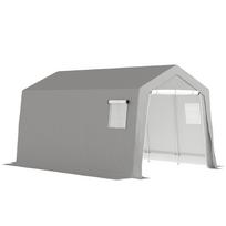 Storage Shed with Gable Roof, Waterproof, Storage Tent with Doors, Window, 300x447x255 cm, Light Grey 447 x 300 x 255 cm