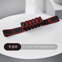 Elastic Fitness Resistance Bands 8/10/12 Grid Auxiliary Stretching Belt  GYM Fitness Black&Red-8 grid