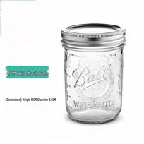 Cross-border Mason Jar for Home Sprouting with Stainless Steel Stand & Mesh Lid, Wide Mouth Glass Bottle 500m wide #86 bottle (without cap); transparent