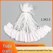 200 Cotton Rope Jewelry Price Tags - Blank Writable Hang Labels Coated Paper; 1.3*2.3 cm