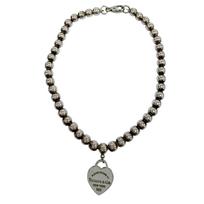 Excellent TIFFANY&Co. bracelet Mini Heart Tag Bead Bracelet Silver 925 Women Used