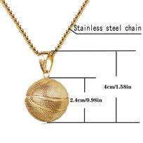 Basketball Pendant Men's European And Stainless Necklace Cross-border E-commerce Popular Jewelry Sports Pendant Jewelry One Size