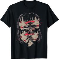 Creepy Horror Anime Manga Girl Japan Japanese Harajuku T-Shirt XXL