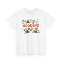Fall Aesthetic T-Shirt Autumn Leaves Tee Hello Fall Goodbye Summer Shirt S