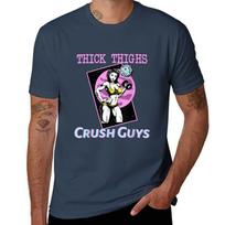Thiick Thighs Crush Guys Weightlifting Bodybuilding Gym TShirt Big Size Simple TShirt S