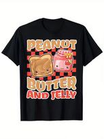 Men'S Vintage Matching Couple T-Shirt - Peanut Butter & Jelly Strawberry Graphic XL