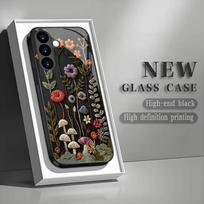 Flower and plant tempered glass phone case suitable for Samsung Galaxy S26 S25 S24 S23 S22 S20 FE/Ultra/Plus anti fouling GalaxyS25