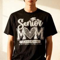 Senior Mom Class Of 2026 Senior Mama 2026 Graduation Leopard T-Shirt S-5XL S