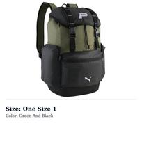 PUMA Color Block Design Backpack Unisex Green Black 091828-03 One Size 1