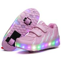 „Rage Shoes“ įkraunami vyriški ir moteriški vaikiški čiuožimo batai su LED šviesa 41 balta/rožinė