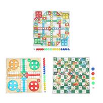 3 in 1 Flying Chess Game Portable Flying Chess with Transparent Tote Bag for Family Party Travel
