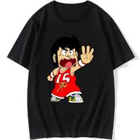 Men Anime Printed T-shirt Men Casual Loose Fashion Streetwear Hip Hop Y2K Breathable Round Neck Short Sleeve Tops T-shirt XS